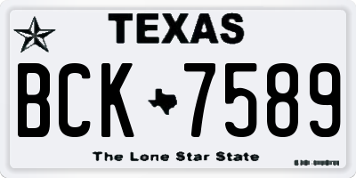 TX license plate BCK7589