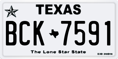 TX license plate BCK7591