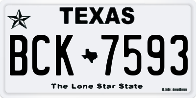 TX license plate BCK7593