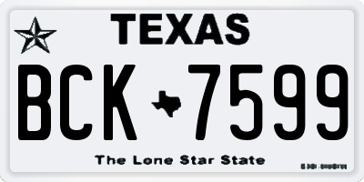 TX license plate BCK7599