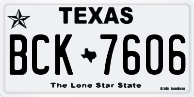 TX license plate BCK7606