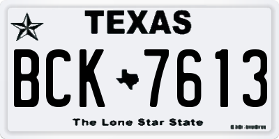 TX license plate BCK7613