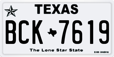 TX license plate BCK7619