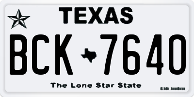 TX license plate BCK7640