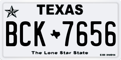 TX license plate BCK7656