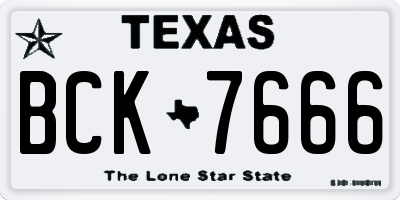 TX license plate BCK7666