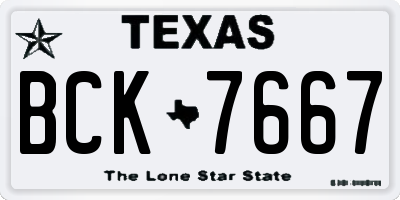 TX license plate BCK7667