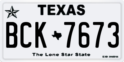 TX license plate BCK7673