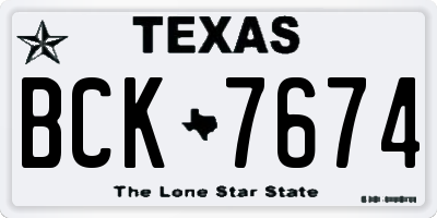 TX license plate BCK7674