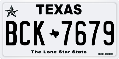 TX license plate BCK7679