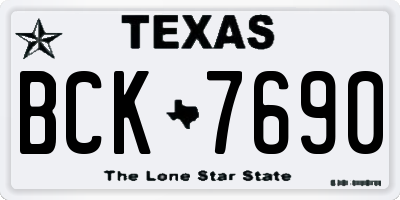 TX license plate BCK7690