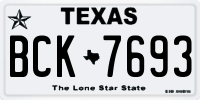 TX license plate BCK7693