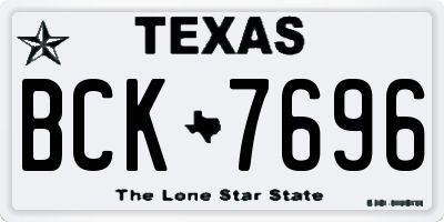 TX license plate BCK7696