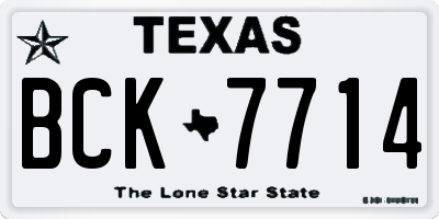 TX license plate BCK7714