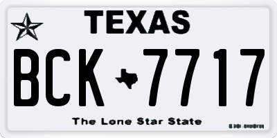 TX license plate BCK7717