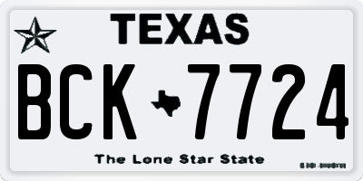 TX license plate BCK7724