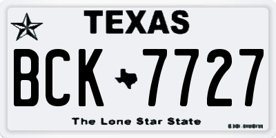 TX license plate BCK7727