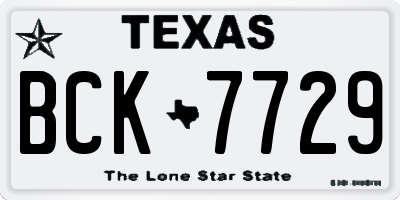 TX license plate BCK7729