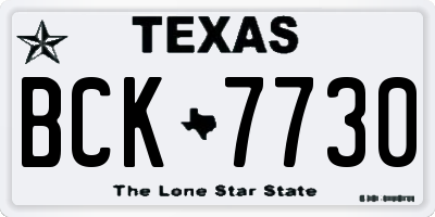 TX license plate BCK7730