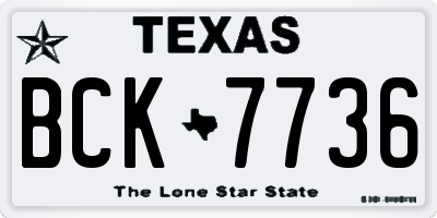 TX license plate BCK7736