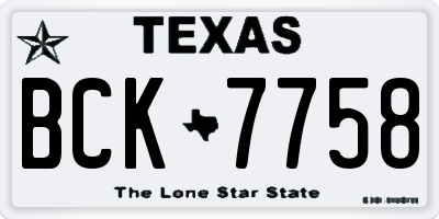 TX license plate BCK7758