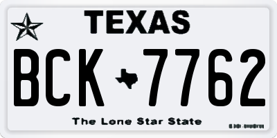 TX license plate BCK7762