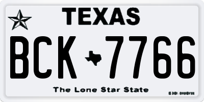 TX license plate BCK7766