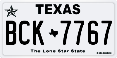 TX license plate BCK7767