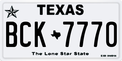 TX license plate BCK7770