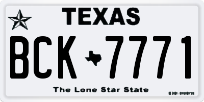 TX license plate BCK7771
