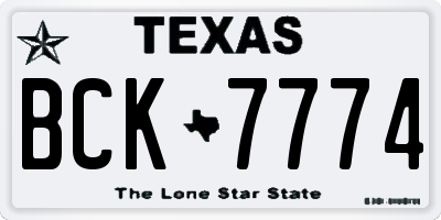 TX license plate BCK7774