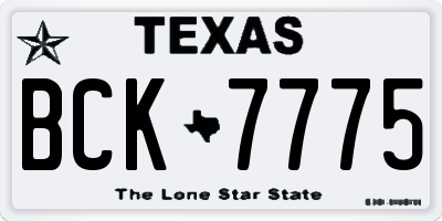 TX license plate BCK7775
