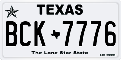 TX license plate BCK7776