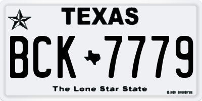 TX license plate BCK7779