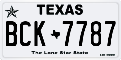 TX license plate BCK7787