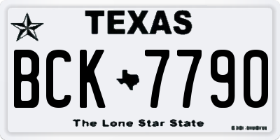 TX license plate BCK7790