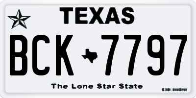 TX license plate BCK7797