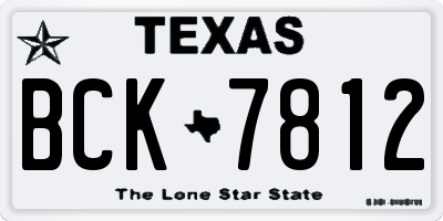 TX license plate BCK7812