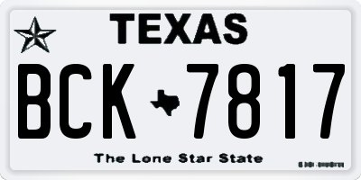 TX license plate BCK7817
