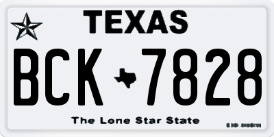 TX license plate BCK7828