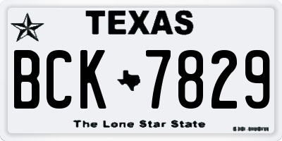 TX license plate BCK7829