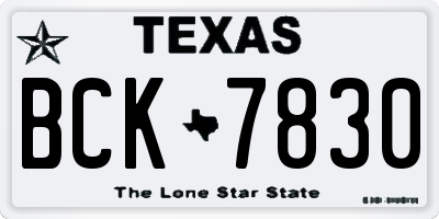 TX license plate BCK7830
