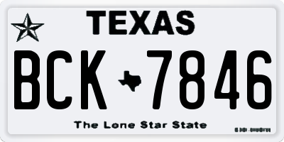 TX license plate BCK7846