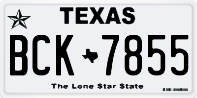 TX license plate BCK7855
