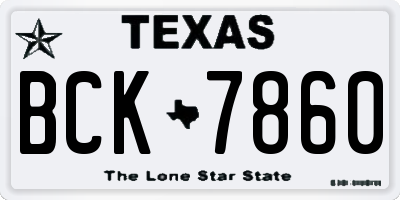 TX license plate BCK7860