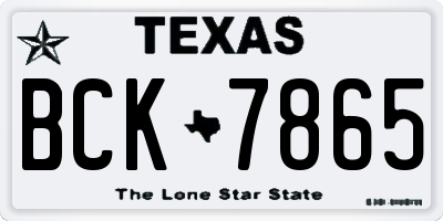 TX license plate BCK7865