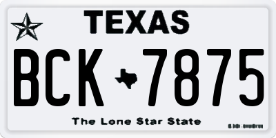 TX license plate BCK7875