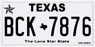 TX license plate BCK7876