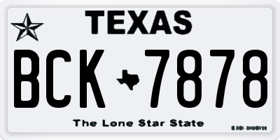 TX license plate BCK7878