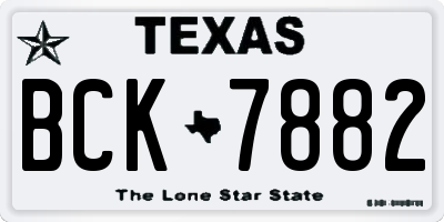 TX license plate BCK7882